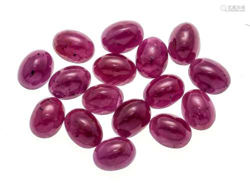 Ruby cabochons, 16 rubies, tot