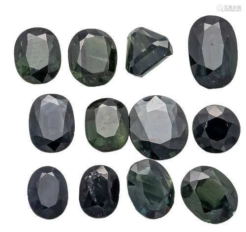 Mixed lot of 12 faceted sapphi