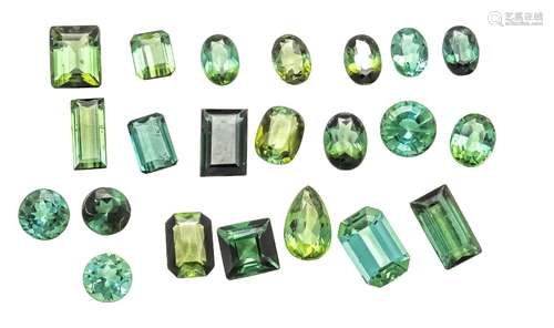 Mixed lot of 22 tourmalines 30