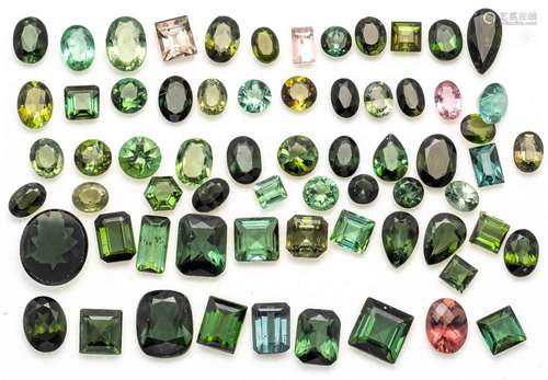 Mixed lot of 66 tourmalines, t