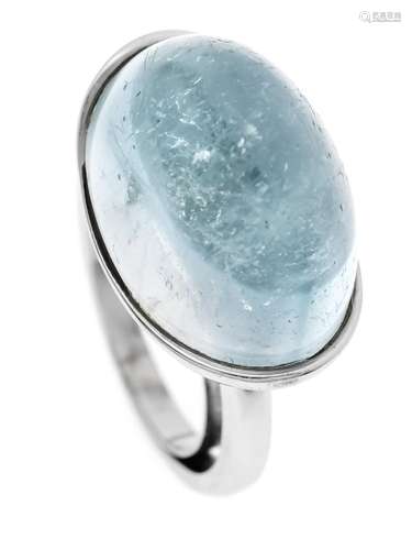 Aquamarine ring WG 750/000 wit