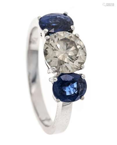 Sapphire diamond ring WG 750/0