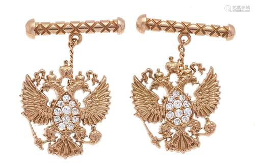 Diamond cufflinks Russian coat