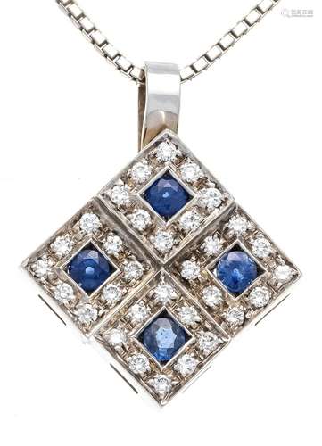 Sapphire and diamond pendant W