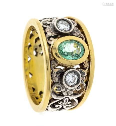 Emerald diamond ring GG/WG 750