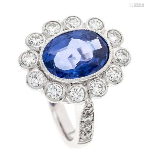 Sapphire diamond ring WG 750/0