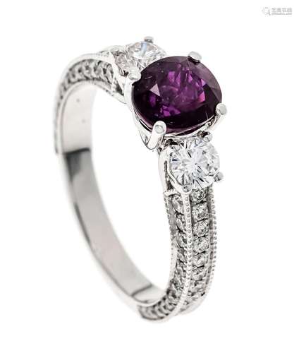 Ruby-brilliant ring WG 750/000