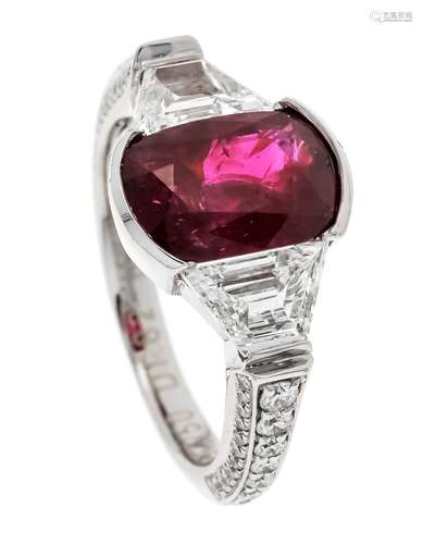 Burma ruby ring WG 750/000 wit