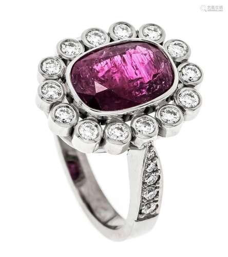 Ruby-brilliant ring WG 750/000