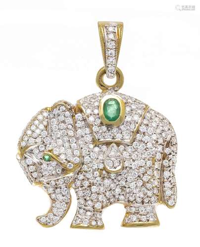 Elephant diamond pendant GG/WG