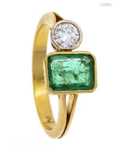 Emerald diamond ring GG/WG 750