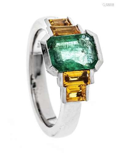 Emerald-sapphire ring WG 750/0