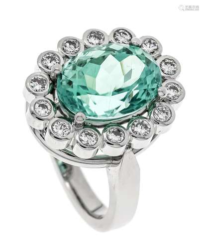 Paraiba tourmaline diamond rin