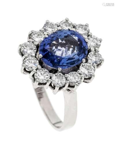 Sapphire diamond ring WG 585/0