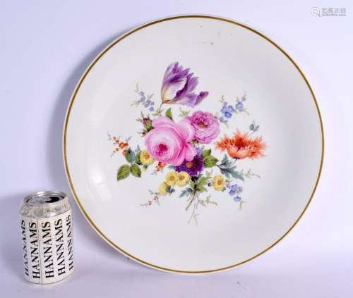 A LARGE MEISSEN PORCELAIN CHARGER painted with flowers. 34 c...