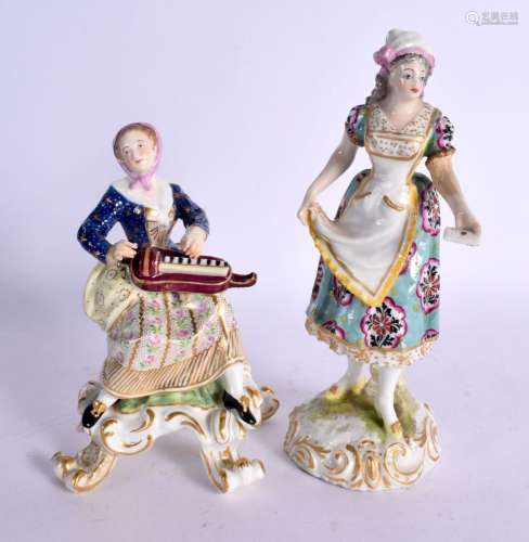 A 19TH CENTURY ENGLISH DERBY PORCELAIN FIGURE together with ...