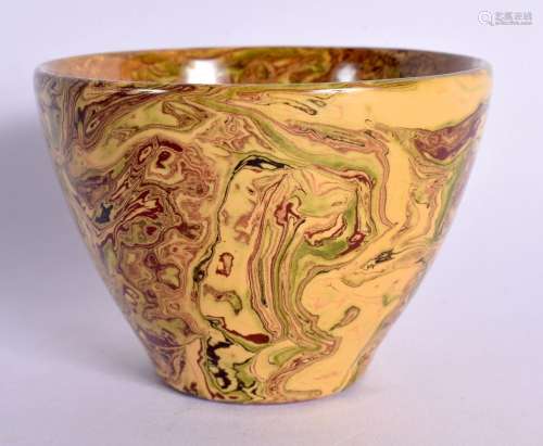 A 19TH CENTURY EUROPEAN AGATE WARE CIRCULAR BOWL of mottled ...