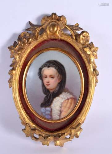 AN ANTIQUE EUROPEAN PORCELAIN PLAQUE. 14 cm x 9 cm.