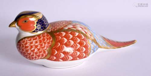 A ROYAL CROWN DERBY BIRD PAPERWEIGHT. 17 cm wide.