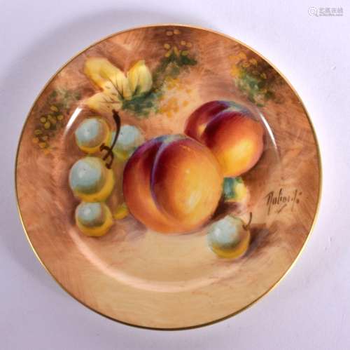 Royal Worcester miniature dinner plate painted with fruit by...