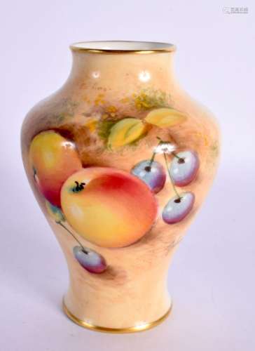 Royal Worcester amphora vase shape 2491/4, painted with frui...