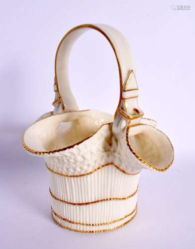 Royal Worcester reed moulded basket with two short spouts an...