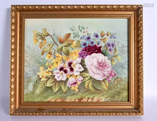 19th century English porcelain plaque painted with a display...
