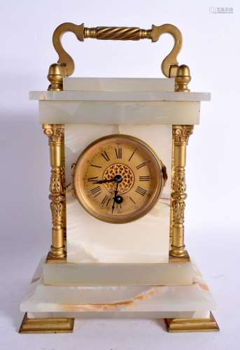 A LARGE ANTIQUE MARBLE AND ORMOLU CLOCK. 27 cm x 14 cm.