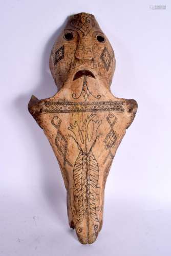A RARE 19TH CENTURY CONTINENTAL TRIBAL CARVED AND ENGRAVED H...