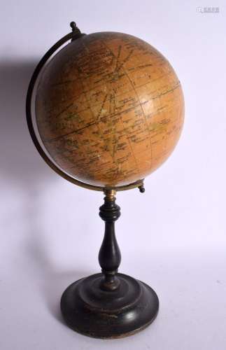 A VINTAGE GEOGRAPHIA 6 INCH TERRESTRIAL GLOBE. 34 cm high.