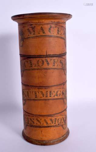 A GEORGE III FOUR TIER SPICE TOWER. 19 cm high.
