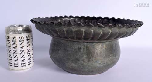 A LARGE 19TH CENTURY BRONZE ALLOY CENSER AND COVER in the fo...