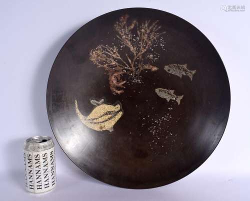 A LARGE EARLY 20TH CENTURY LACQUERED PAPIER MACHE BOWL decor...