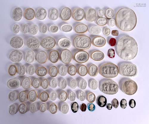 A COLLECTION OF EIGHTY TWO ANTIQUE PLSTER GRAND TOUR ROUNDEL...
