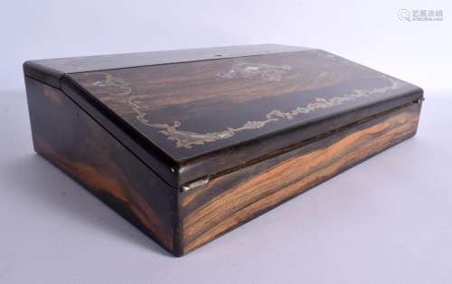 A LARGE MID 19TH CENTURY CARVED COROMANDEL WRITING SLOPE inl...
