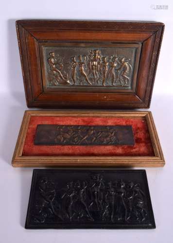 TWO LARGE 19TH CENTURY EUROPEAN GRAND TOUR RECTANGULAR PANEL...