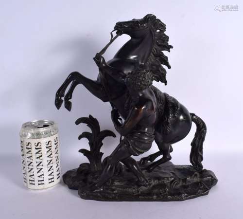 A 19TH CENTURY EUROPEAN GRAND TOUR BRONZE FIGURE OF A MARLEY...