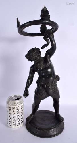 A LARGE 19TH CENTURY EUROPEAN GRAND TOUR FIGURE OF HERCULES ...