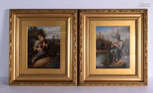 A FINE PAIR OF FRENCH 19TH CENTURY OIL ON CANVASS PAINTING B...