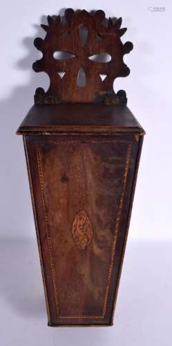 AN ANTIQUE CARVED WOOD CANDLE BOX. 47 cm x 12 cm.