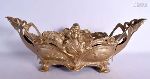 A LARGE FRENCH ART NOUVEAU STYLE PLANTER decorated with mask...