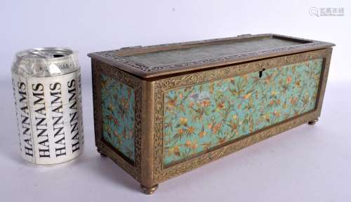 A LARGE EARLY 20TH CENTURY FRENCH IMITATION CLOISONNE ENAMEL...