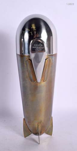 A CONTEMPORARY SILVER PLATED ZEPPELIN COCKTAIL SHAKER. 24 cm...