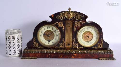 AN EARLY 20TH CENTURY FRENCH TORTOISESHELL MANTEL CLOCK with...