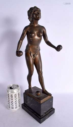European School (C1920) Bronze, Female holding balls. 45 cm ...
