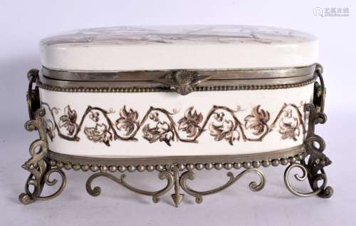 A MID 19TH CENTURY FRENCH CHOISY LE ROI PORCELAIN BOX AND CO...