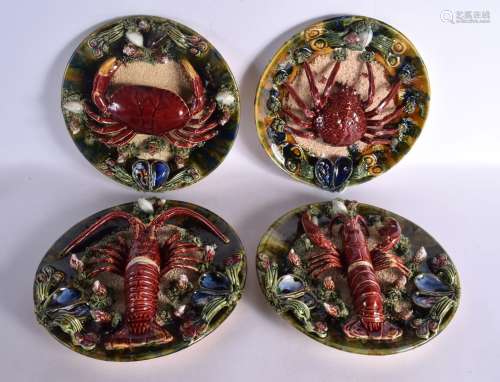 A LOVELY SET OF FOUR PORTUGUESE CALDAS OF PORTUGAL MAJOLICA ...