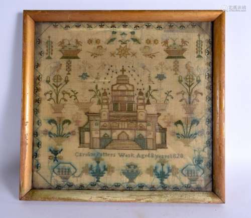 AN EARLY 19TH CENTURY ENGLISH FRAMED EMBROIDERED SAMPLER by ...