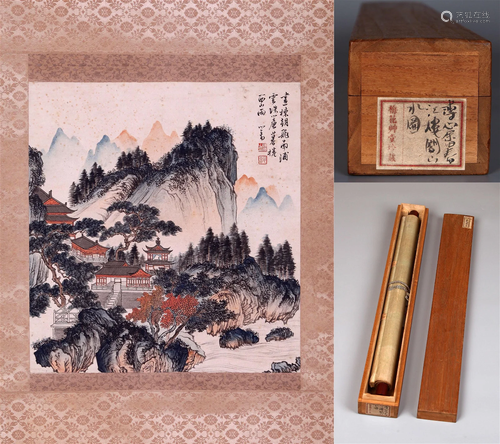 THE CHINESE PAINTING OF MOUNTAIN RETREAT, MARKED BY PUXINYU