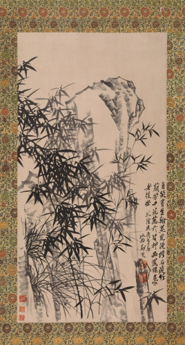 THE CHINESE PAINTING OF BAMBOO AND ORCHID, MARKED BY ZHENGBA...